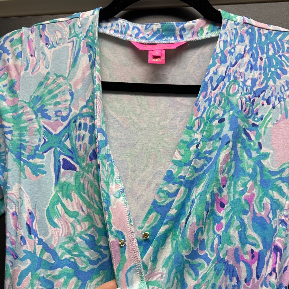 Lilly Pulitzer Karlie Wrap Romper in Amethyst Tin Craysea - Picture 5 of 6